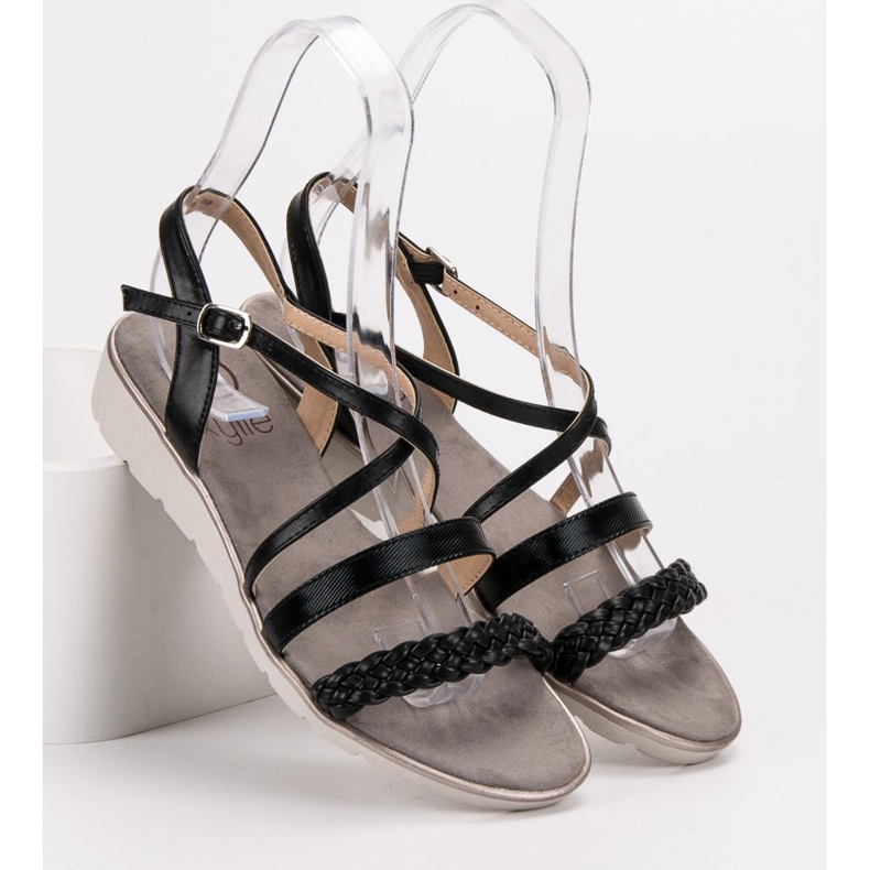 Kylie Sandale negre pe platformă negru 1