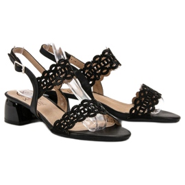 Kylie Sandale elegante cu toc negru 2