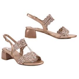 Kylie Sandale elegante cu toc de aur 1