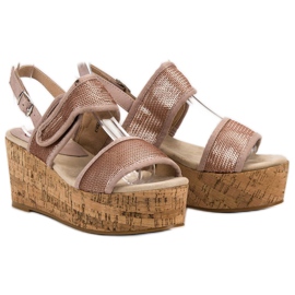 Kylie Sandale cu velcro roz 1