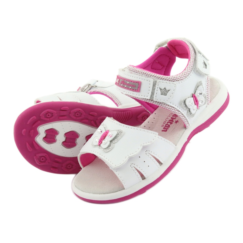 American Club Sandale pentru fete cu fluture DR09 Insert din piele albă/roz 4 American Club Sandale pentru fete cu fluture DR09 Insert din piele albă/roz 4