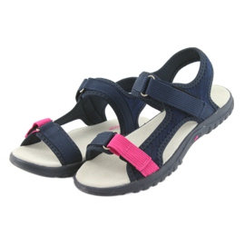 Sandale cu inserție din piele bleumarin American Club RL10 roz albastru marin 3