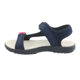 Sandale cu inserție din piele bleumarin American Club RL10 roz albastru marin 2