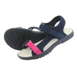 Sandale cu inserție din piele bleumarin American Club RL10 roz albastru marin 4