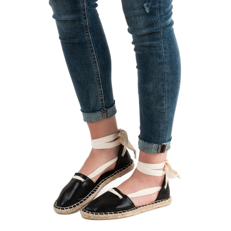 Cm Paris Espadrile înnodate negru 2