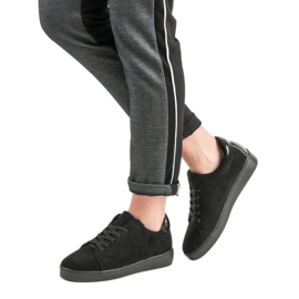 Lucky Shoes Pantofi sport din piele de căprioară negru 1