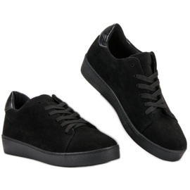 Lucky Shoes Pantofi sport din piele de căprioară negru 2