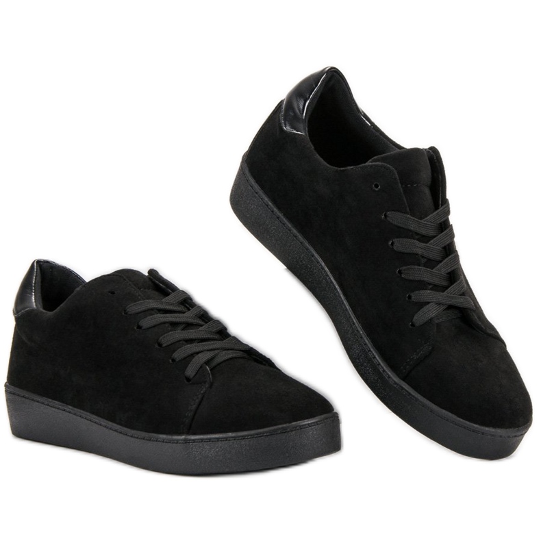 Lucky Shoes Pantofi sport din piele de căprioară negru 2