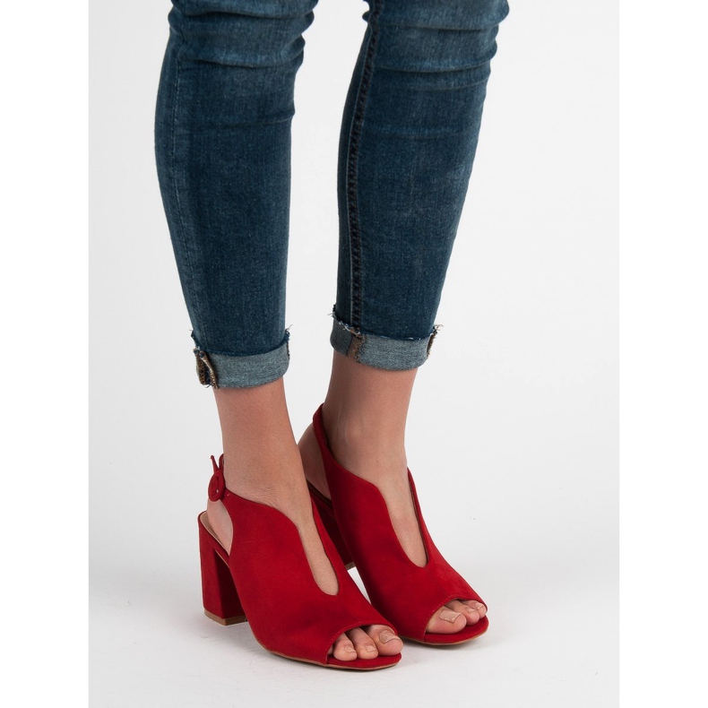 Milaya Sandale închise elegante roșu 2