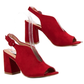 Milaya Sandale închise elegante roșu 1