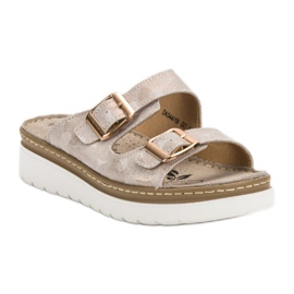 Filippo Papuci confortabili din piele maro galben 1