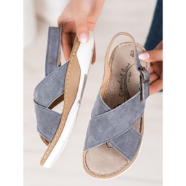 Filippo Sandale din piele pe platformă gri 2