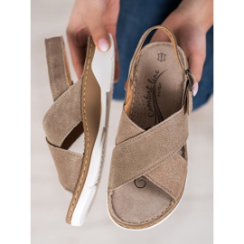 Filippo Sandale din piele pe platformă maro 1