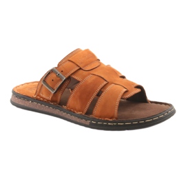 American Club American Men's Flip Flops Lightweight Podka06 Brown maro 1