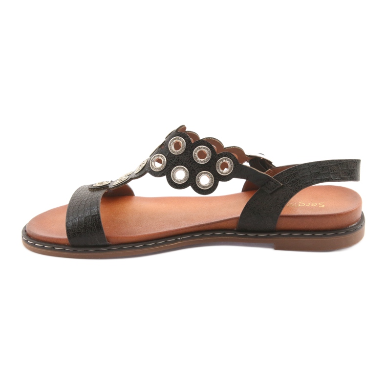 Sandale de dama cu strasuri negre de Sergio Leone negru 2