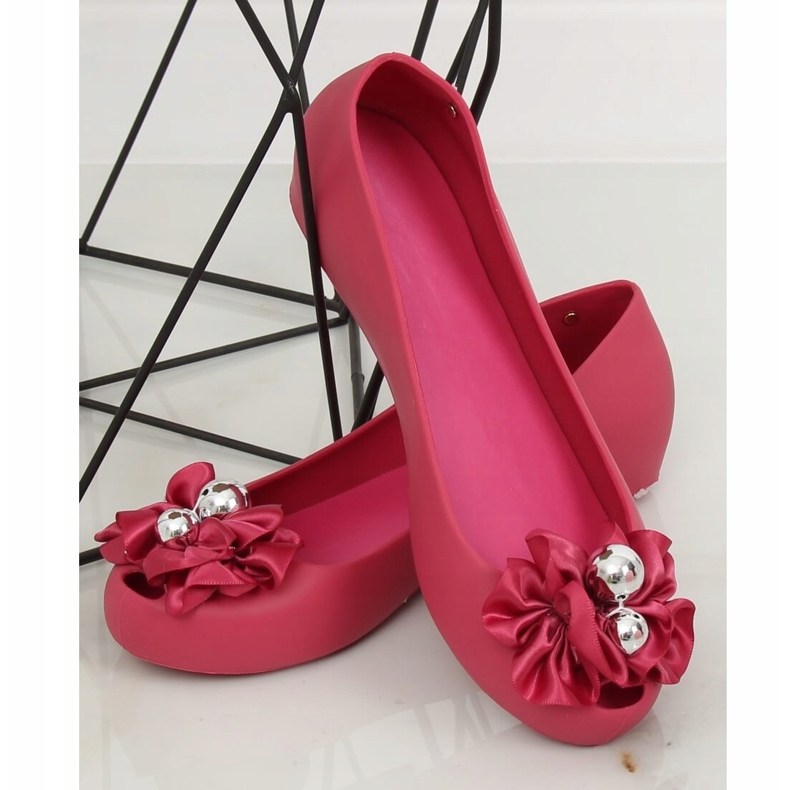 Balerini Meliski cu fundă fucsia CK-86P Fuchsia roz 1