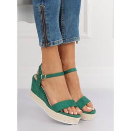 Sandale cu toc espadrile verzi LY9109 Verde 1