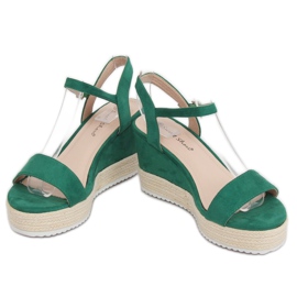 Sandale cu toc espadrile verzi LY9109 Verde 2