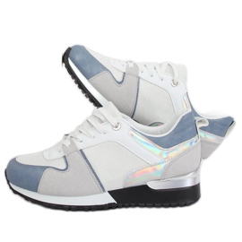 Pantofi sport albi B-01 ALB / ALBASTRU 2