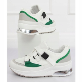 Pantofi sport albi 8801 Alb verde 1