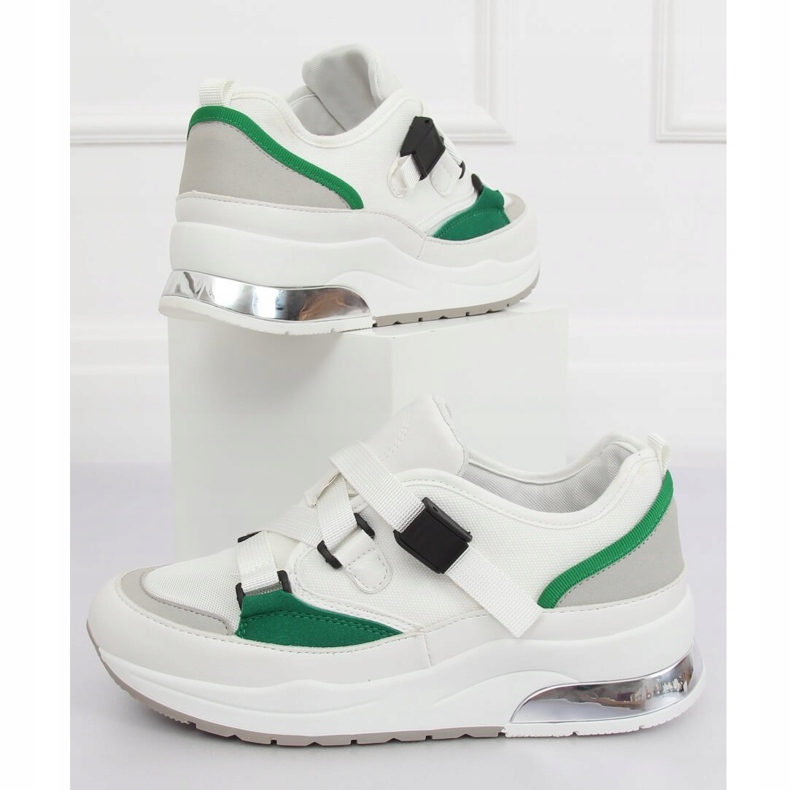 Pantofi sport albi 8801 Alb verde 1 Pantofi sport albi 8801 Alb verde 1