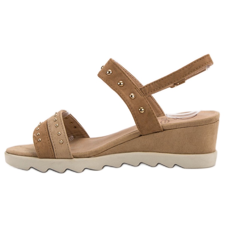 Kylie Sandale cu pietre de stras maro 2