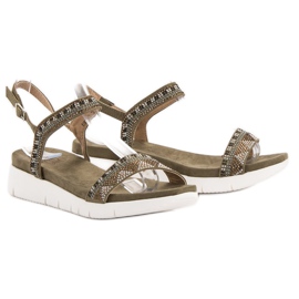 Kylie Sandale cu toc kaki verde 1