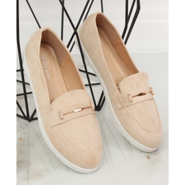 Mocasini bej pentru femei BJ600-E25 Caise 2