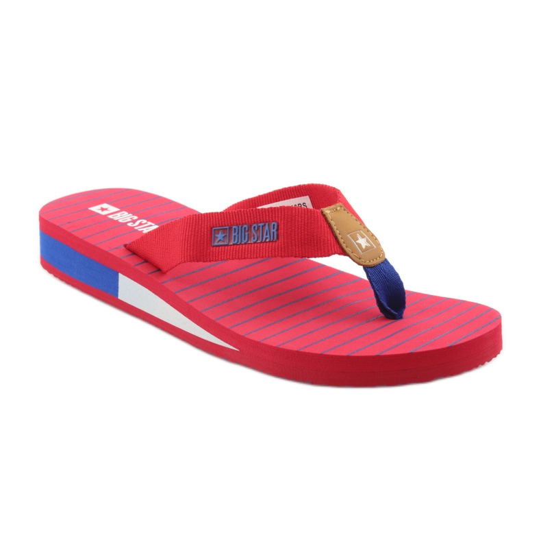 Flip-flops Big Star pe un toc de pană maro albastru roșu 1