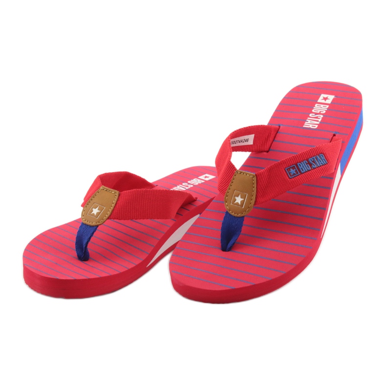 Flip-flops Big Star pe un toc de pană maro albastru roșu 3