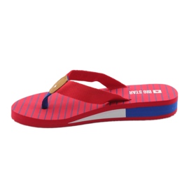 Flip-flops Big Star pe un toc de pană maro albastru roșu 2