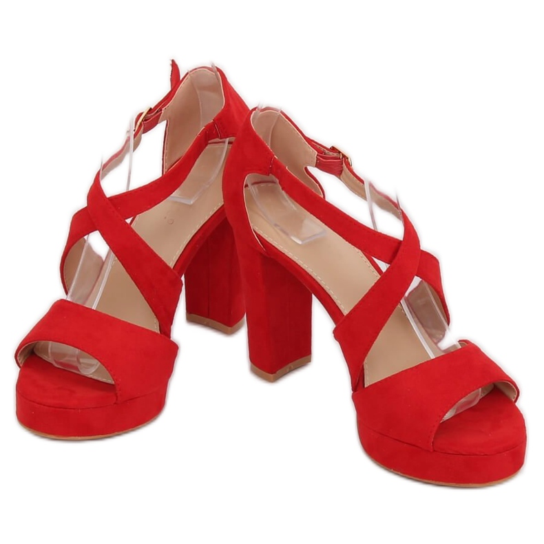 Sandale roșii VV-23 roșii pe platformă roșu 1