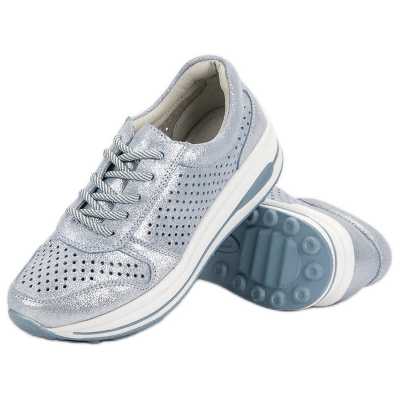 Filippo Pantofi din piele de brocart albastru 1