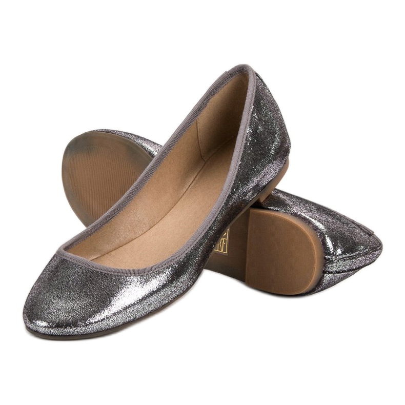 SHELOVET Balerine strălucitoare gri 1 SHELOVET Balerine strălucitoare gri 1