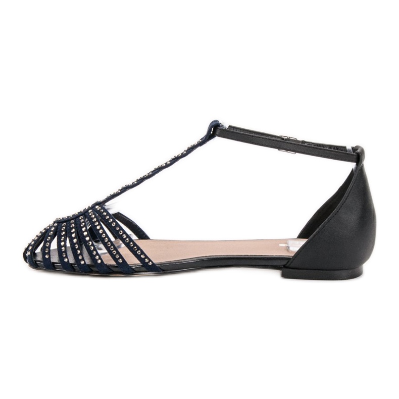 SHELOVET Sandale la modă cu zirconiu cubic negru albastru 2