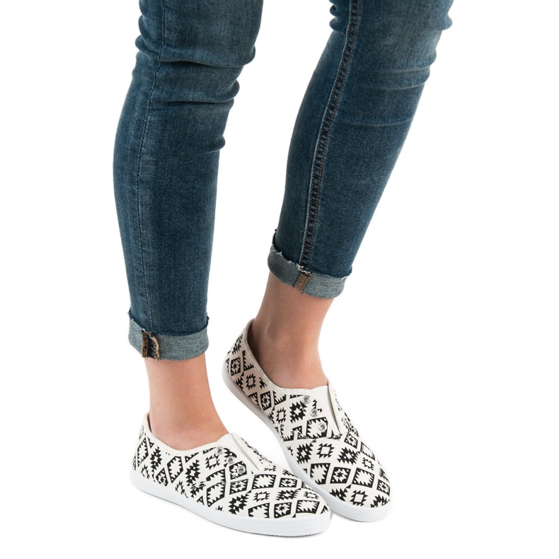 SHELOVET Adidași adezivi alb negru 1