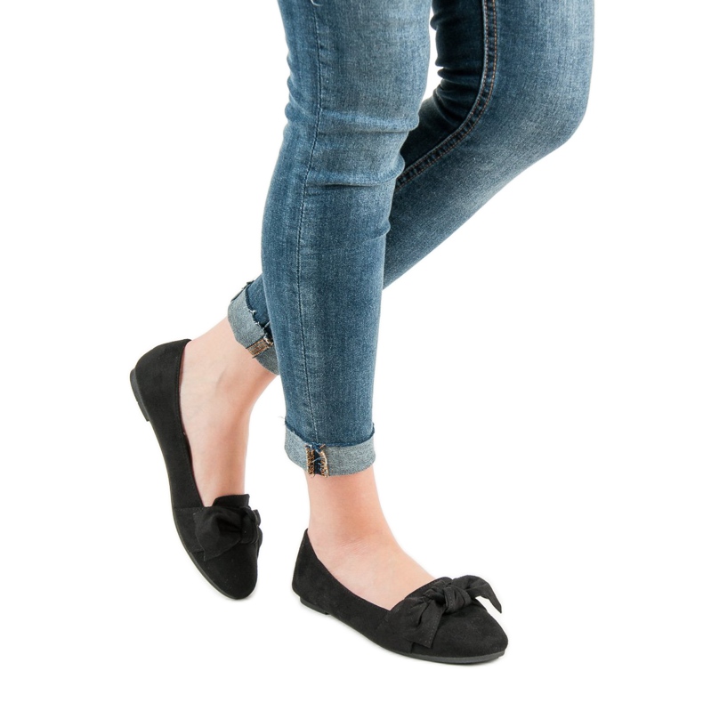 Queen Vivi Balerini din piele de căprioară negru 2 Queen Vivi Balerini din piele de căprioară negru 2