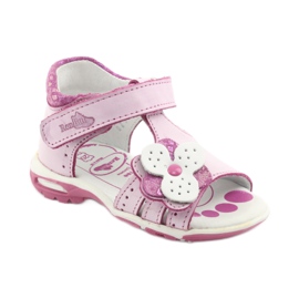 Sandale roz cu flori Ren But 1406 alb 2