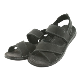 Riko Sandale din piele sport pentru bărbați 852 Negru 3