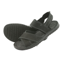 Riko Sandale din piele sport pentru bărbați 852 Negru 4