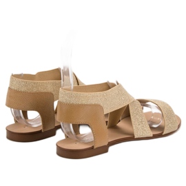 SHELOVET Sandale plate elegante maro 1