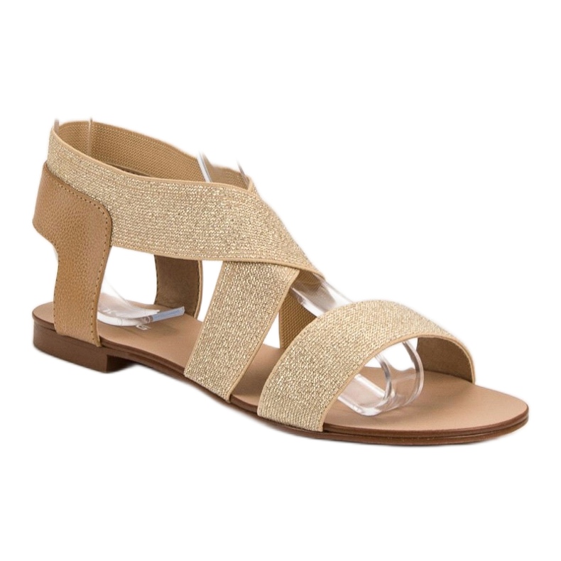 SHELOVET Sandale plate elegante maro 2