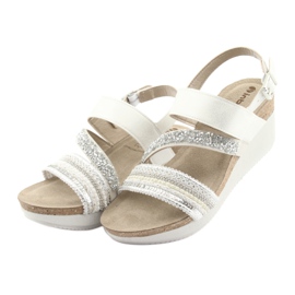 Sandale cu toc INBLU EN009 argintiu alb gri 3