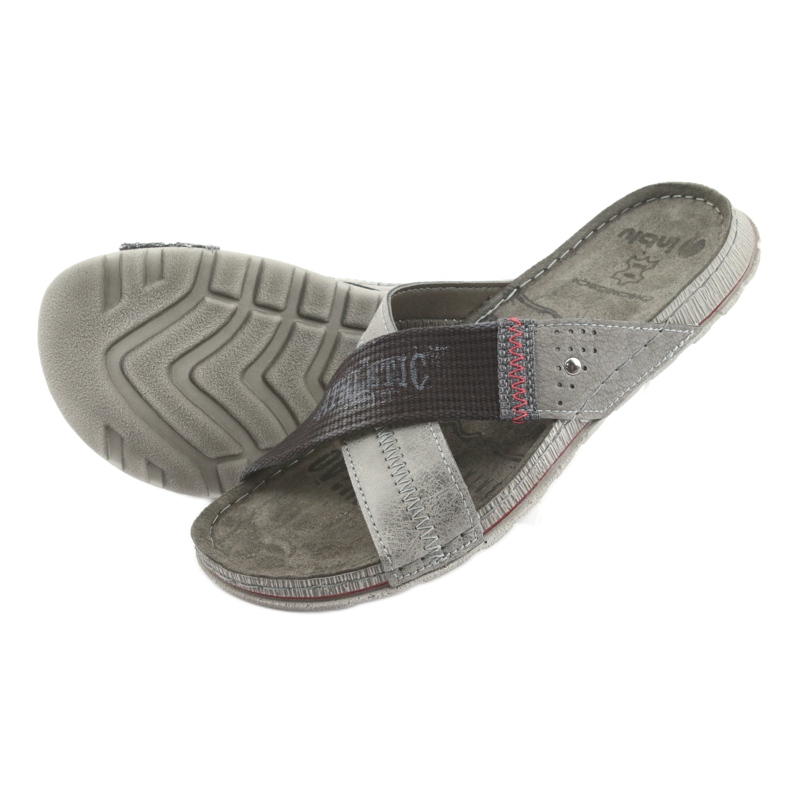 Papuci barbati gri Inblu GG009 gri negru 4