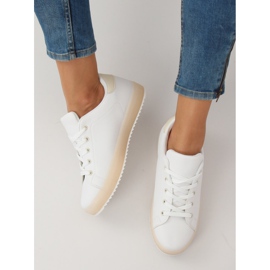 Adidași de damă albi și bej 9118 Bej maro 2