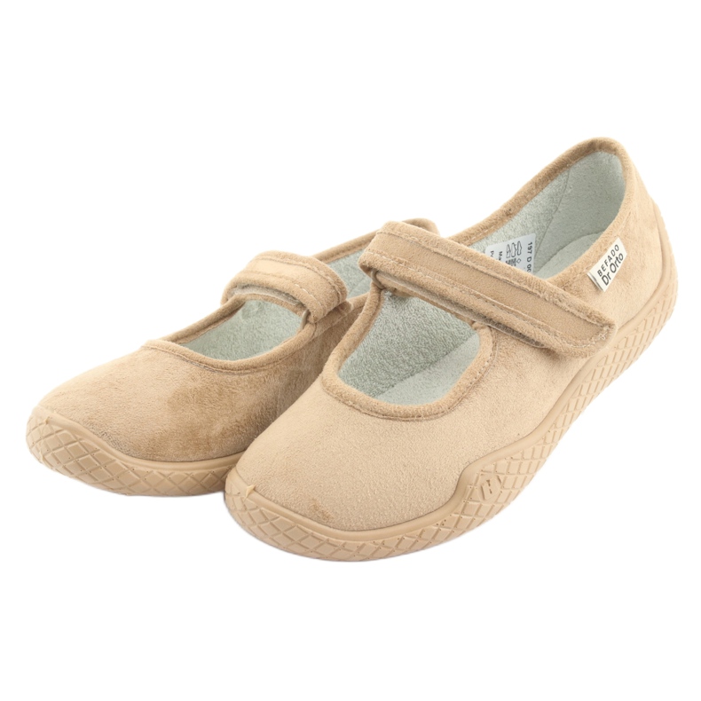 Dr.Orto Befado Ballerinas pentru femei PU-Yove 197d004 Beige Velcro Silber Insert bej 3
