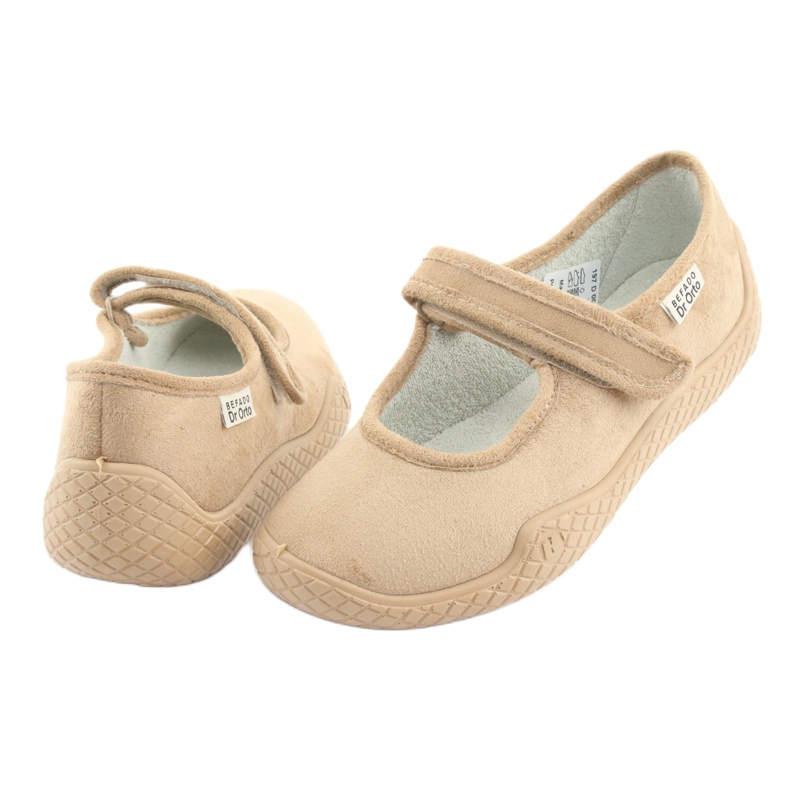 Dr.Orto Befado Ballerinas pentru femei PU-Yove 197d004 Beige Velcro Silber Insert bej 4