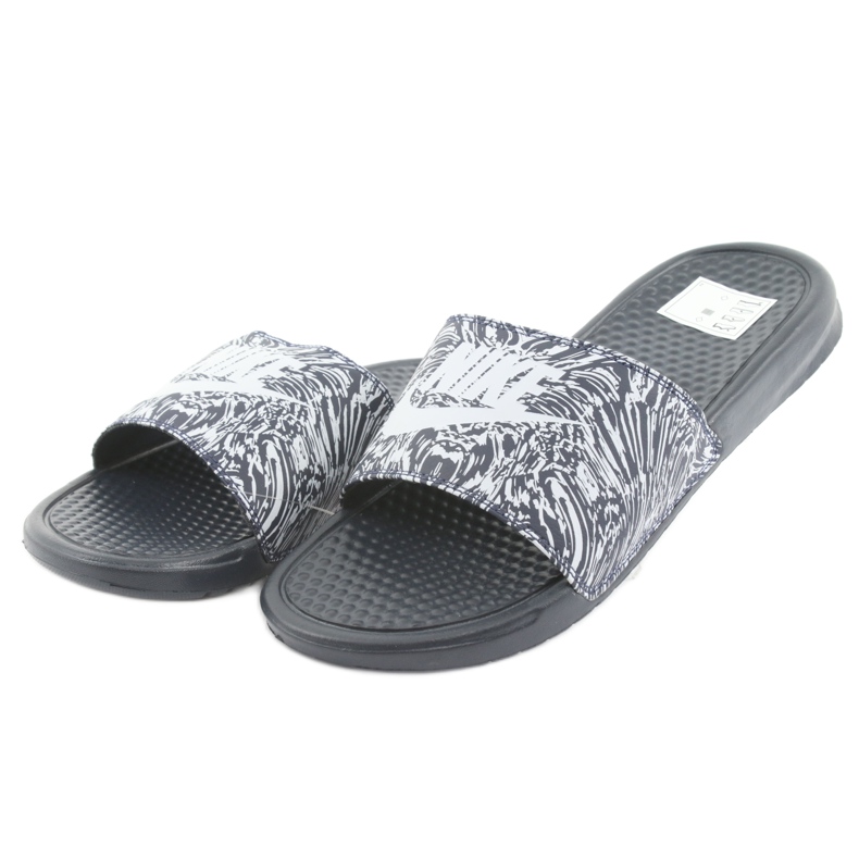 Nike Benassi Just Do It Print 631261-403 Slide alb albastru marin 2