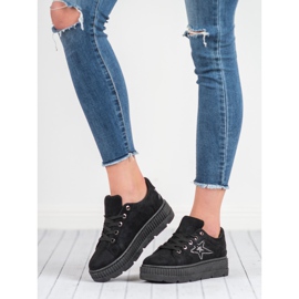SHELOVET Suede Creepers negru 1
