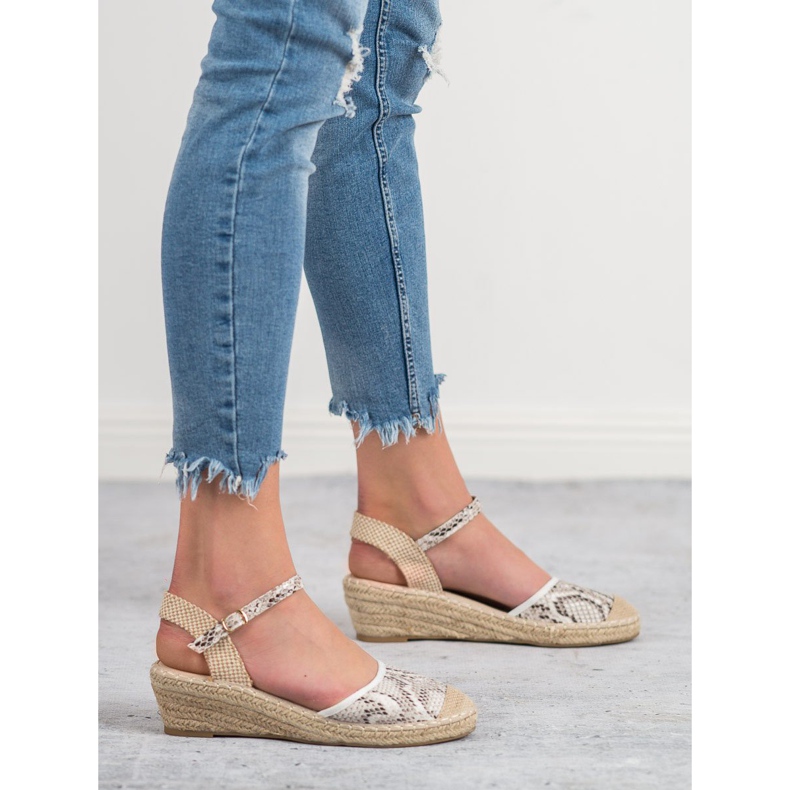 Best Shoes Espadrile cu pană maro 2
